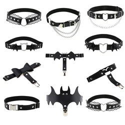 Punk JK calf clip suspender sock buckle anti slip fixed leg loop sock clip punk thigh strap dance leg chain accessories
