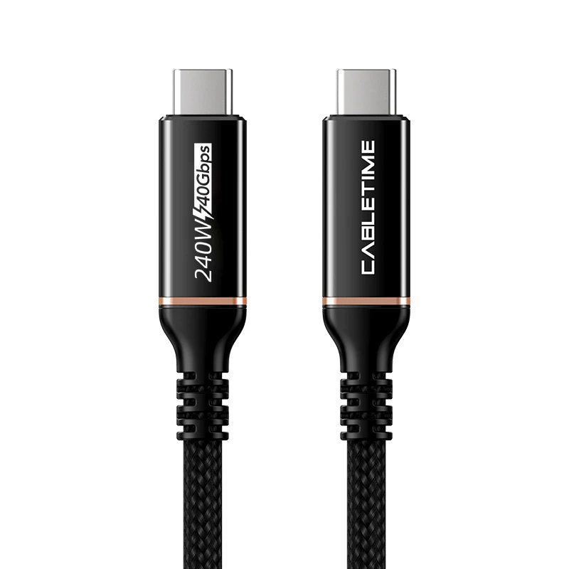 Kabel CABLETIME USB 4 40Gbps PD 240W 8K60hz Typ C do C USB3.1 Szybki Kabel PD do Macbook Pro Szybkie Ładowanie Kabel USB 4 — zdjęcie produktu 7