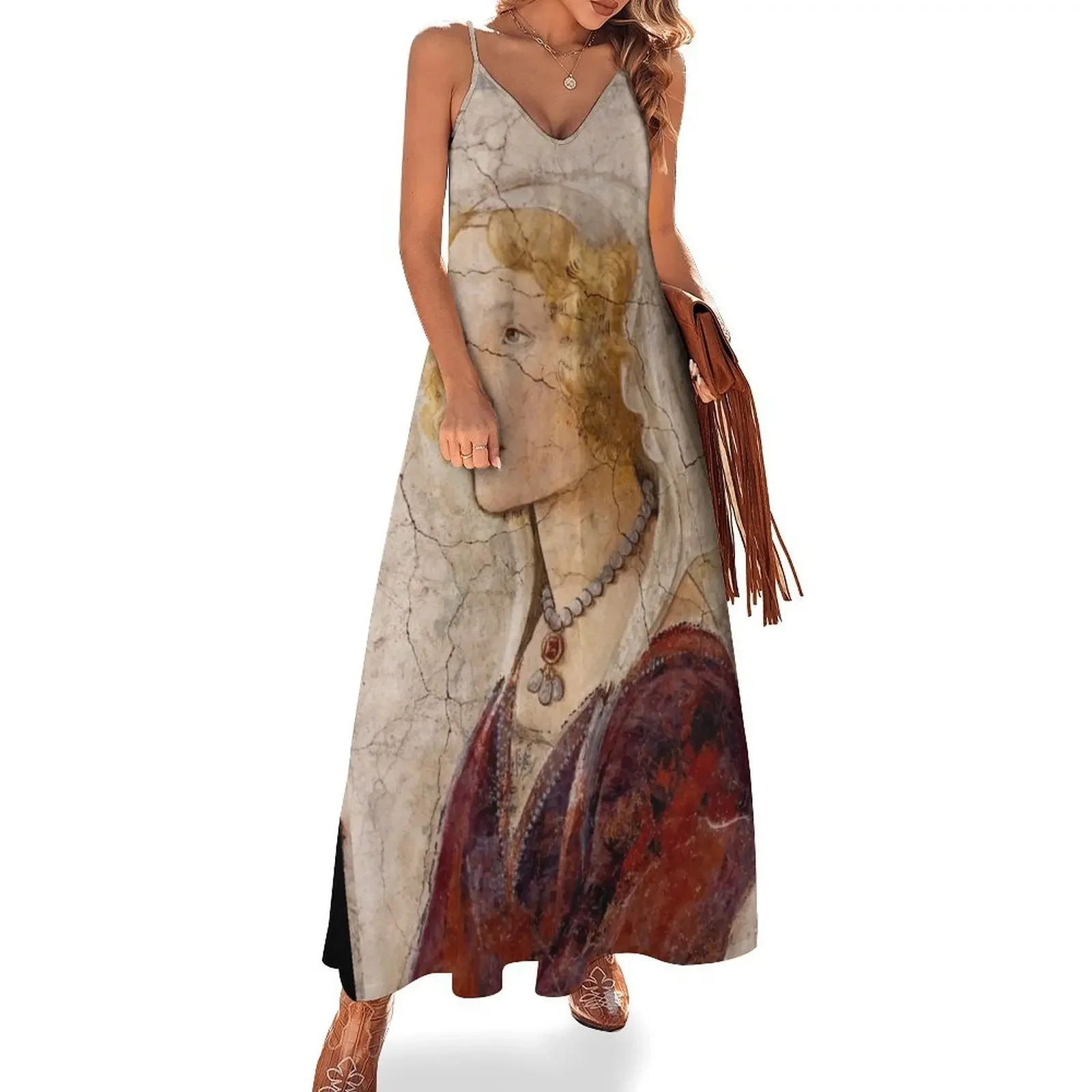 

Botticelli Venus and the Three Graces Detail Sleeveless Dress birthday dress for women elegant and pretty women's dresses Dress