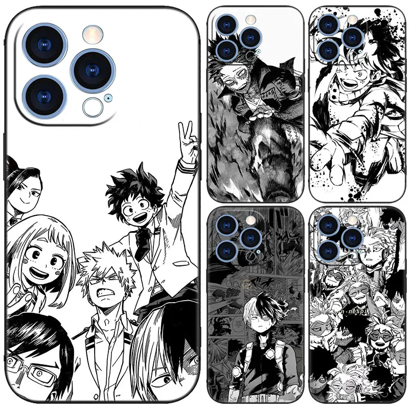 My Hero Academia Black Phone Case For Xiaomi Mi POCO F6 X6 Pro NEO 5G X5 X4 F5 M6 Pro X3 NFC M3 M5 M4 Pro F4 F3 GT Cartoon Cover