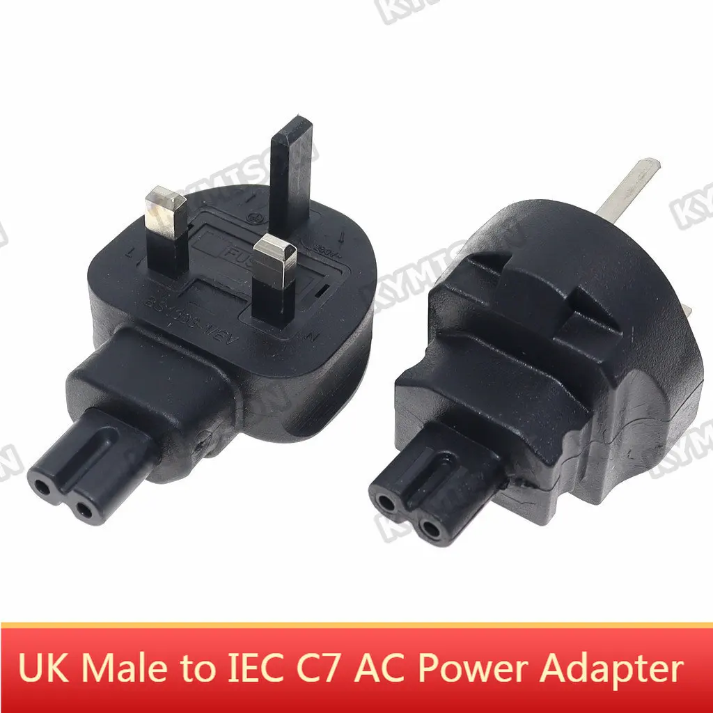 Singapore Malaysia Receptacle Power Converter With Fuse UK BS1363 3 Prong Male Plug To IEC320 C7 2 Prong Sokcet For PC Laptop 13