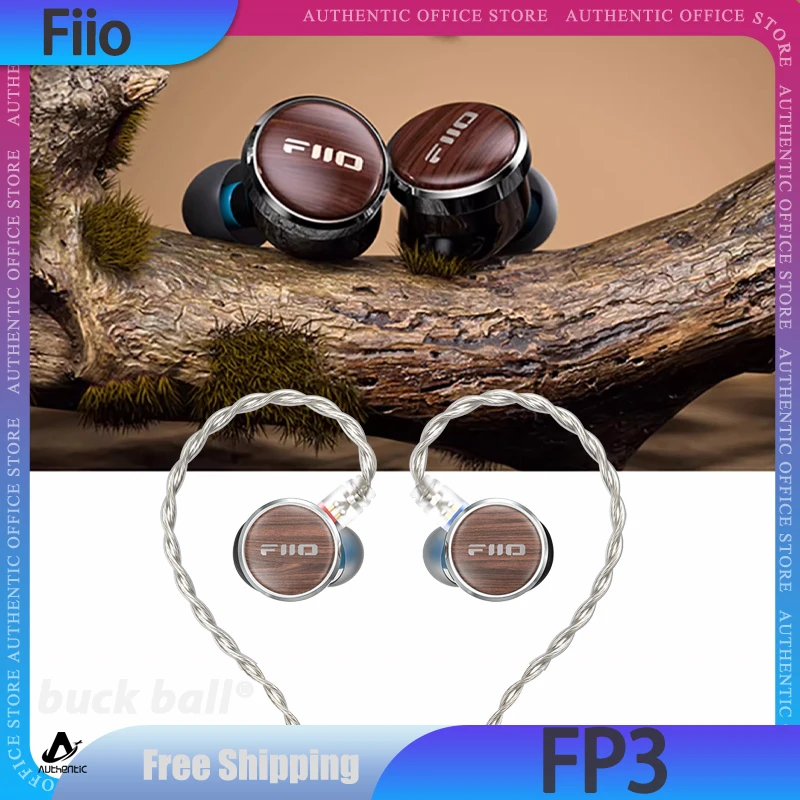 Fiio Fp3 Earphone Hifi Wired Walnut Earphones Lightweight Headset Pear Blossom Wood Earphones Customized Office Gaming Headphone