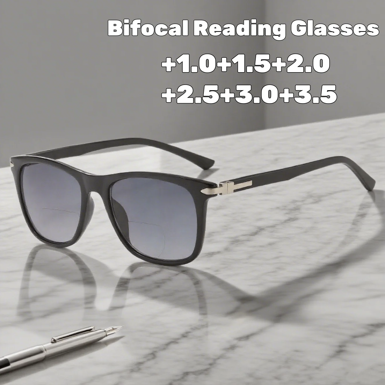 

Stylish Bifocal Reading Glasses for Men Women New Fashion Sunglasses UV Resistant Farr Sight Eyeglasses Classic Square Eyewear
