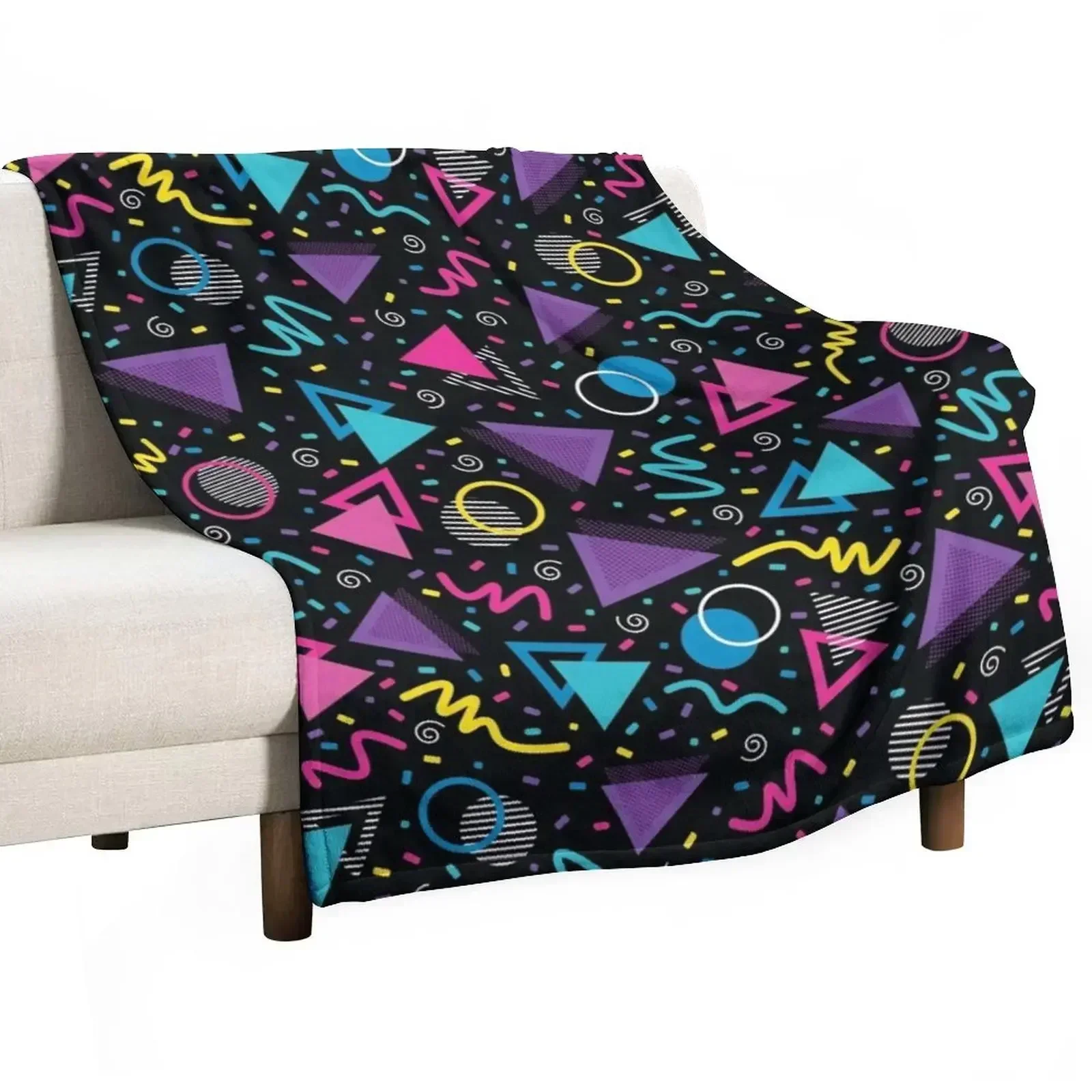 Neon Retro 90S Sprinkle Pattern Throw Blanket Year Round Soft Comfortable Blanket for Home