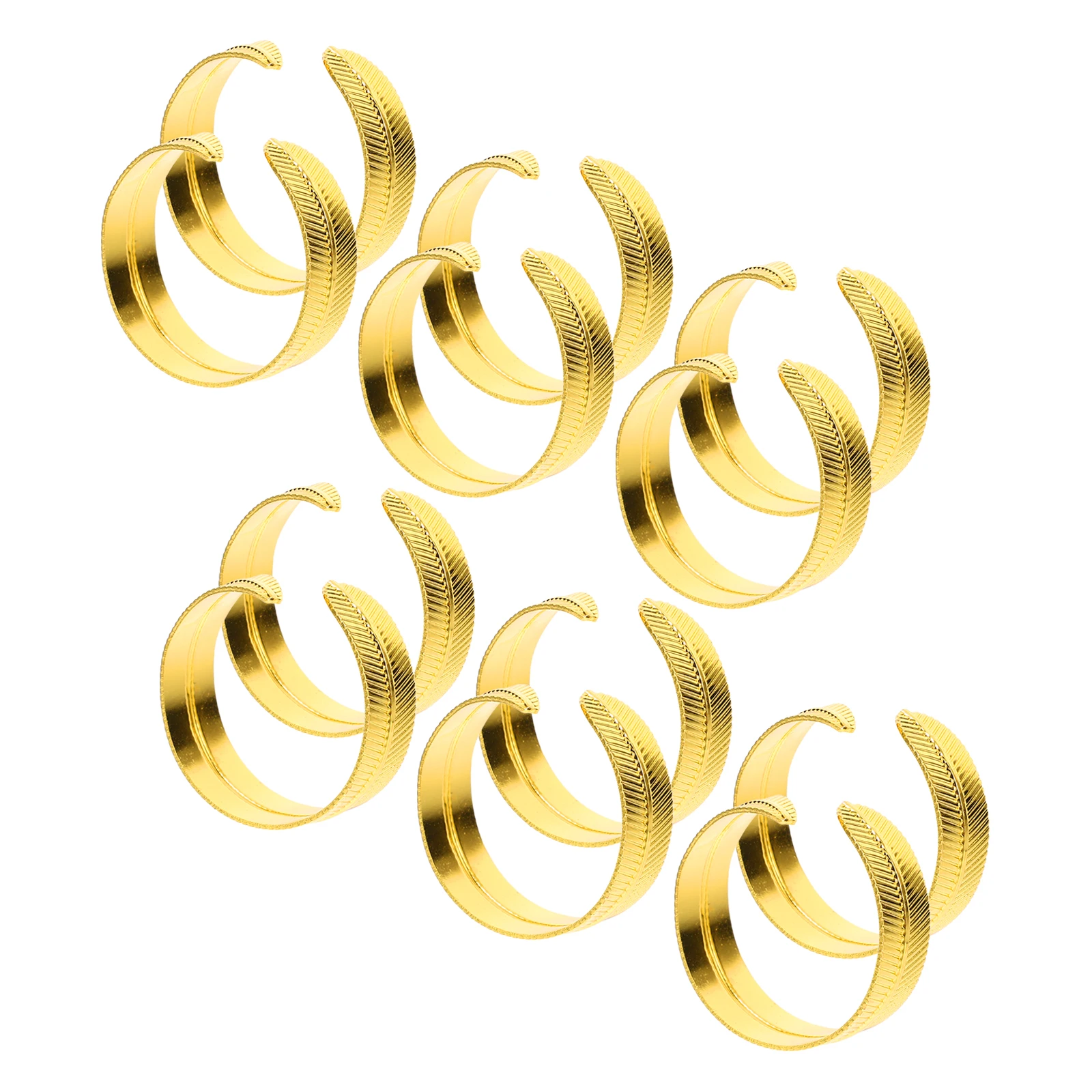

12pcs Metal Napkin Rings Golden Banquet Set Dinner Table Decorations Party Serviette Holders Dining Napkin Decorations