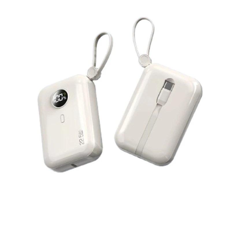 10000mAh Fast - Charging Compact and Portable Power Bank with 3C Certification Built - in Dual Cables for Apple