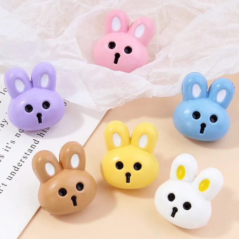 10pcs Cartoon Rabbit Children\'s Clothing Button Sweater Coat Top Decor Cute Animal Colored Plastic Sewing Button Accessories