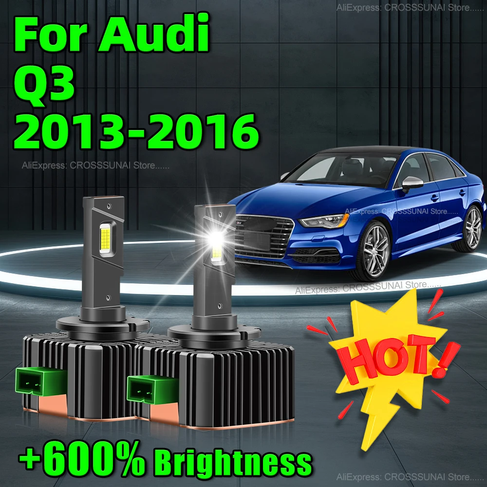 LED Headlight Canbus D3S CSP Chip Turbo Lamps 30000LM Car Bulbs Replacement HID 6000K For Audi Q3 2013 2014 2015 2016