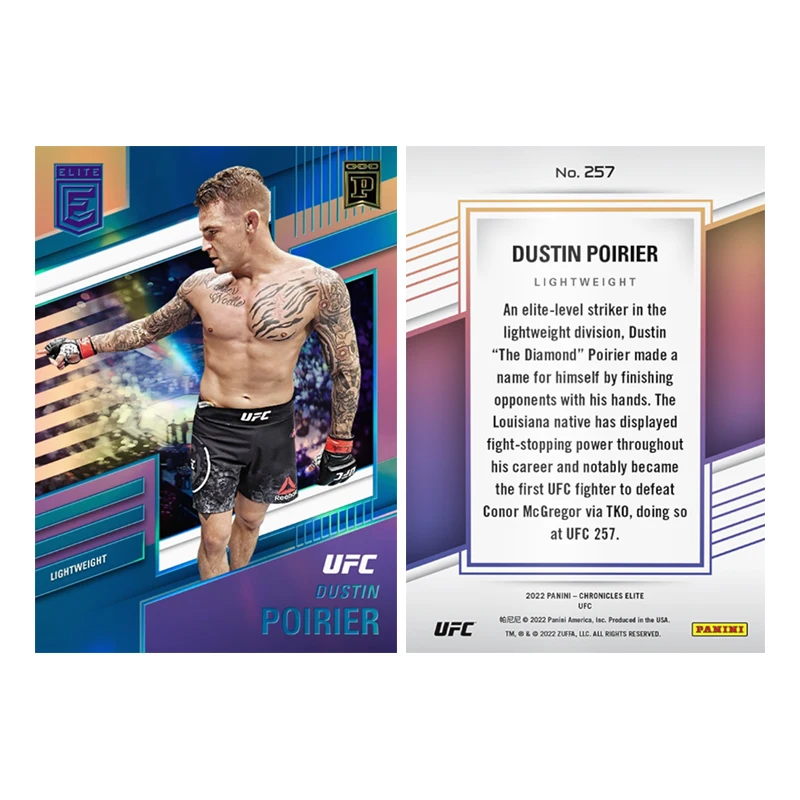 Diy Homemade Panini UFC Series Dustin Poirier Islam Makhachev Khabib Nurmagomedov Collection Flash Card Toys Gift - view 2