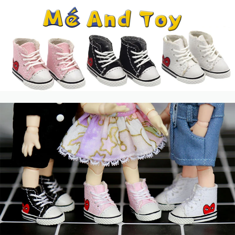 White Ob11 Canvas Shoes Obitsu11 Canvas Shoes 1/12Doll High Heels Black White Shoes Suitable For Ob11,Obitsu11, Ymy Gsc Doll