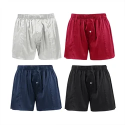 1PC Men boxer shorts pants underwear mid waist 19MM 100% real mulberry silk solid colors S-520