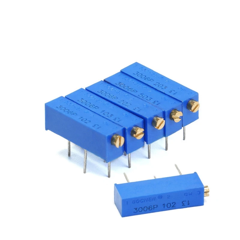 20Pcs 3006P Precision Multi-turn Adjustable Potentiometer 1K 2K 202 5K 10K 20K 50K 503 100K 104 200K 500K 100R 200R Ohm Resistor