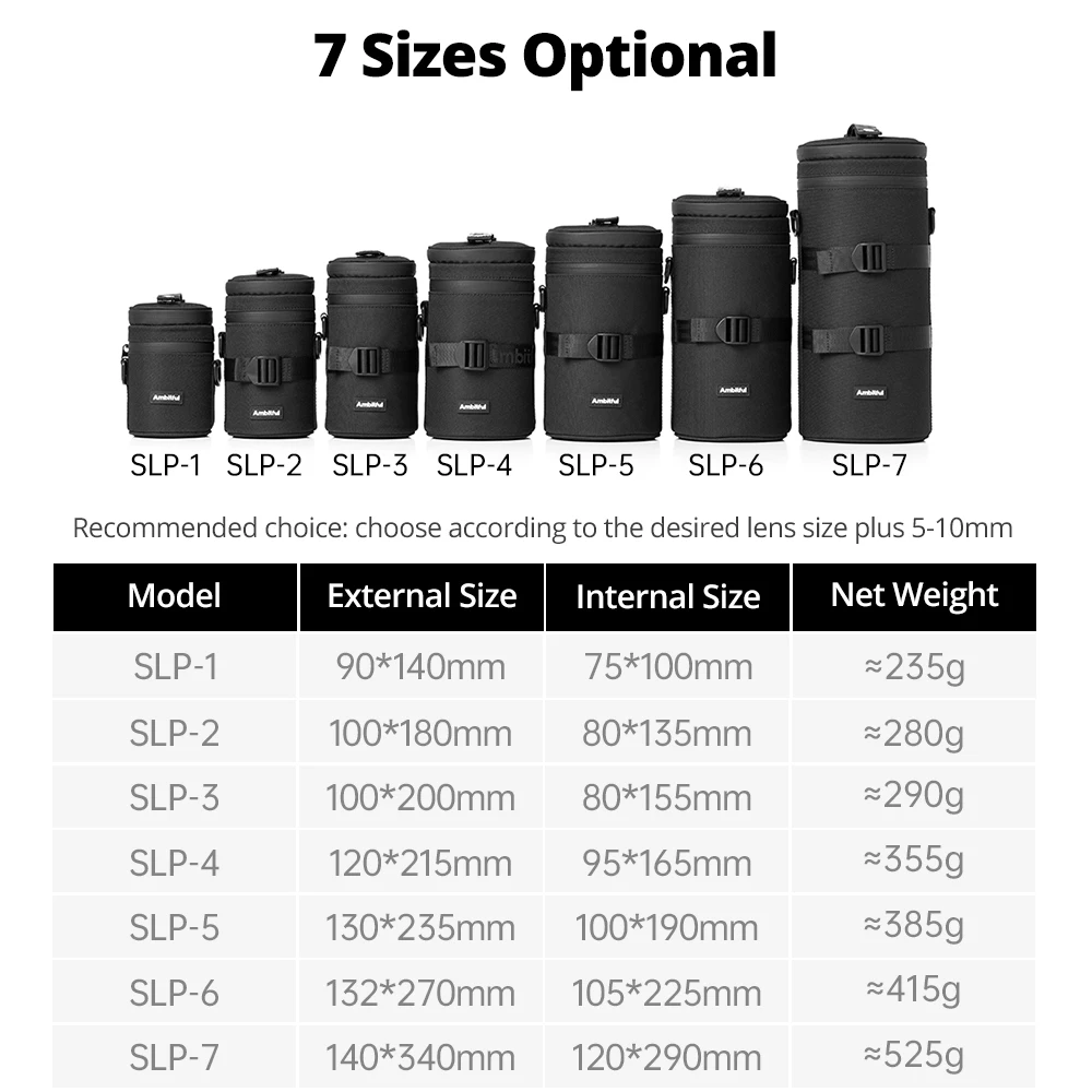 Ambitful Camera Lens Bag High Quality DSLR Photography Shoulder Bag Pouch Carry Case for Canon Lens Nikon Sony Fuji Backpack image 6