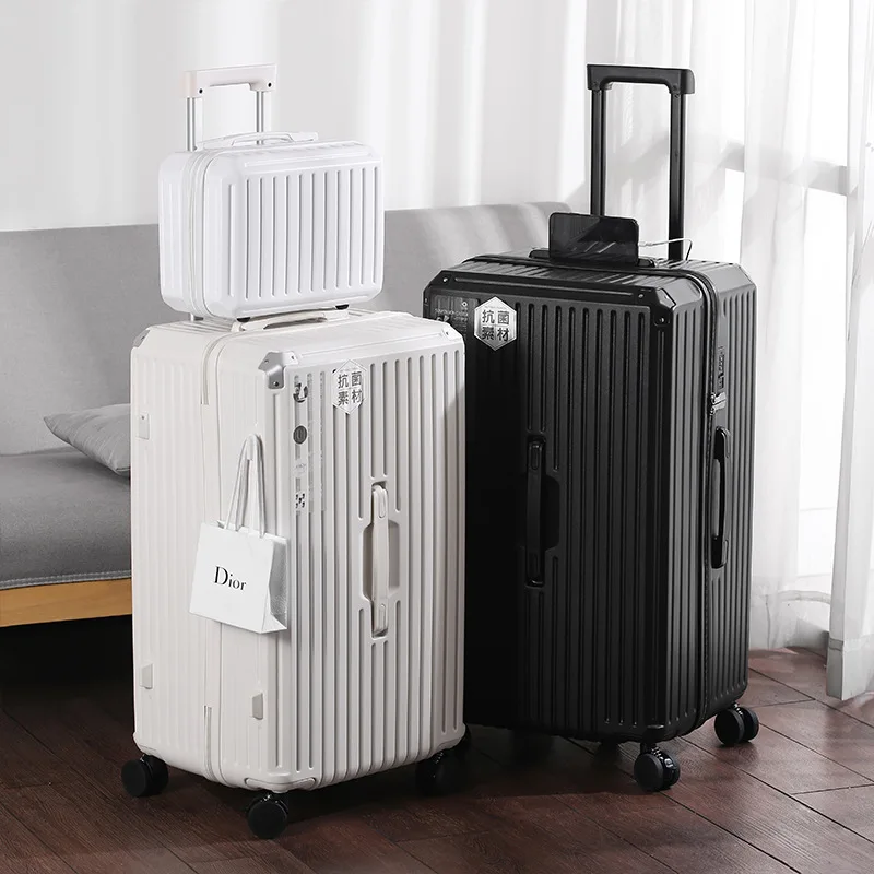 

Large Capaci Materni Suitcase Thiened Universal Wheel Pull Rod Travel Suitcase for Men And Women Casual Pure Color TSA ...