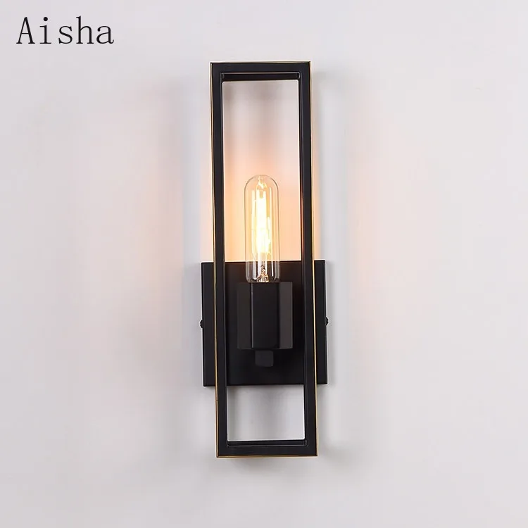 

Loft Retro Iron Industrial Style Black Wall Lamp American Creative Coffee Shop Bar Aisle Wall Sconces Rural Indoor Decoration