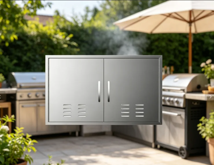 36W×21H Stainless Steel Ventilated Double Door, Rustproof Magnetic Closure, Premium Metal Handle, Waterproof & Stain Resistant