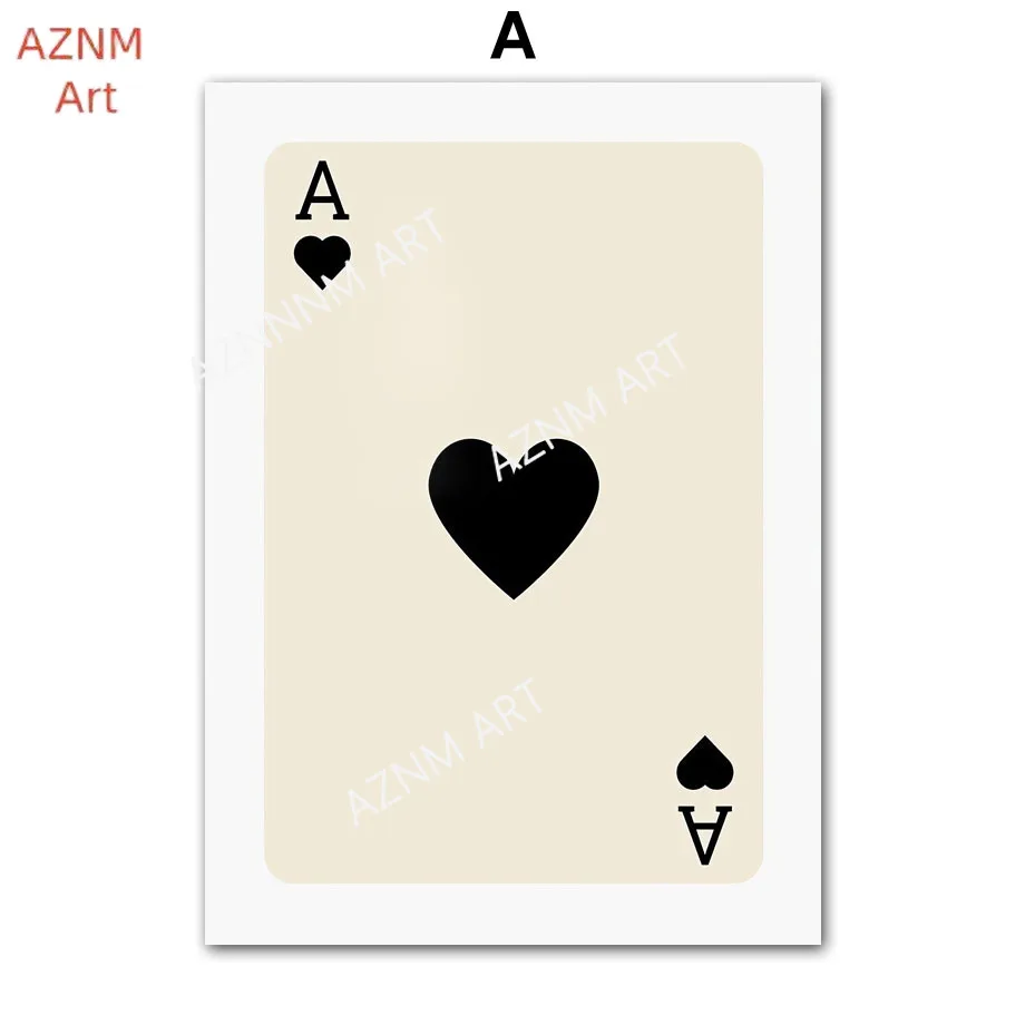 Wall Art Canvas Painting Lucky Playing Card Dice Spades Ace Queen Club Living Room Decor Posters And Prints Home Wall Pictures