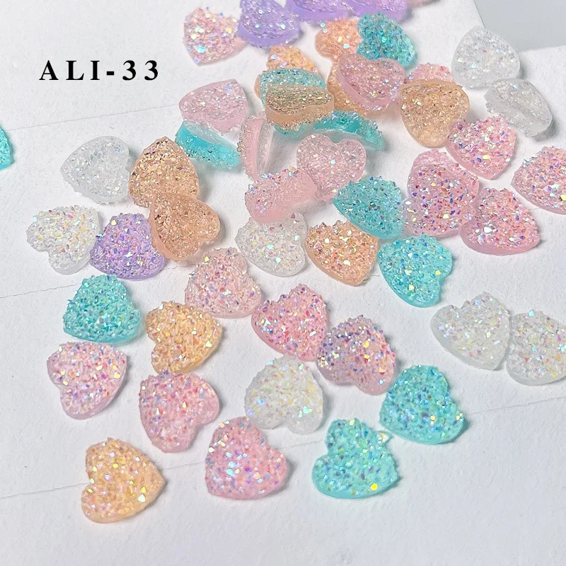 100PCS Mixed Color Five Petal Flower 3D Butterfly Heart Resin Bow Nail Art Accessories French Ballet Princess Decoration Charms