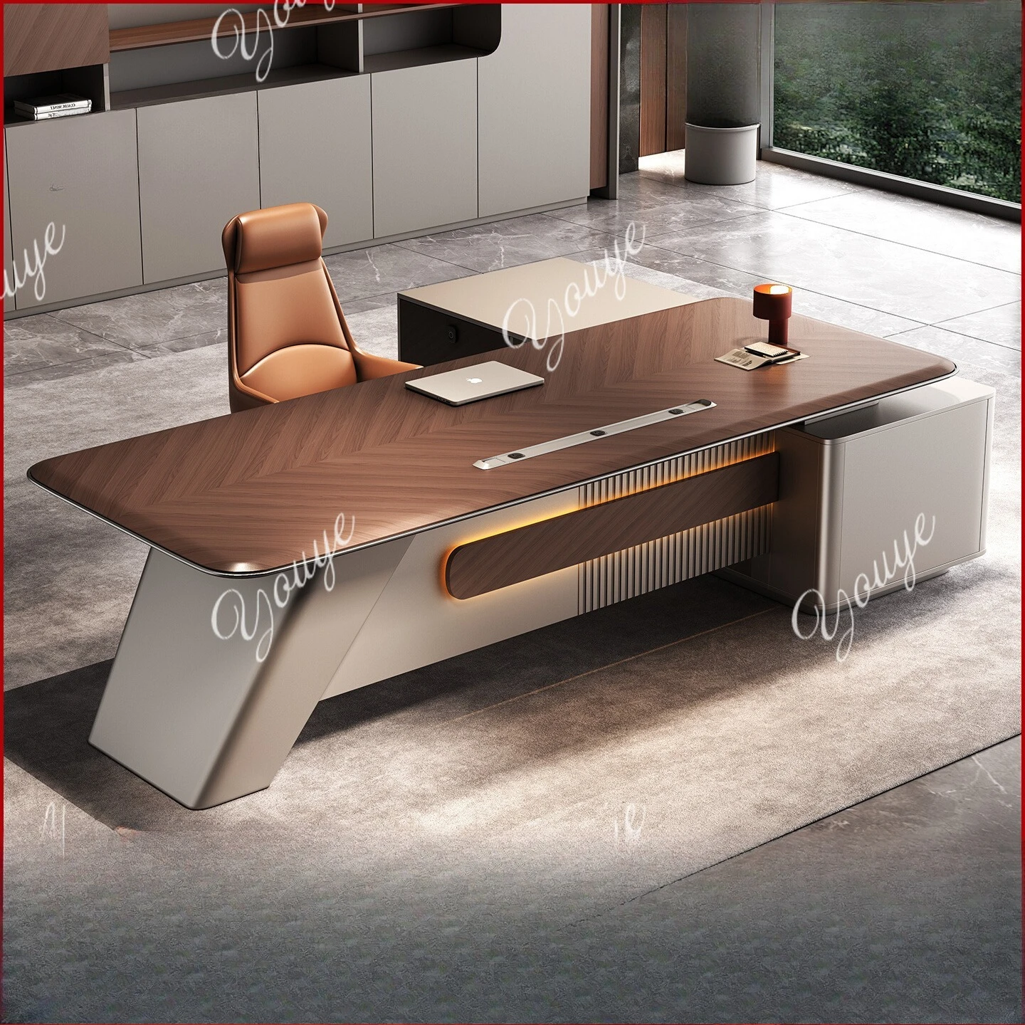 

Boss desk simple modern president computer desk and chair combination office light luxury desk