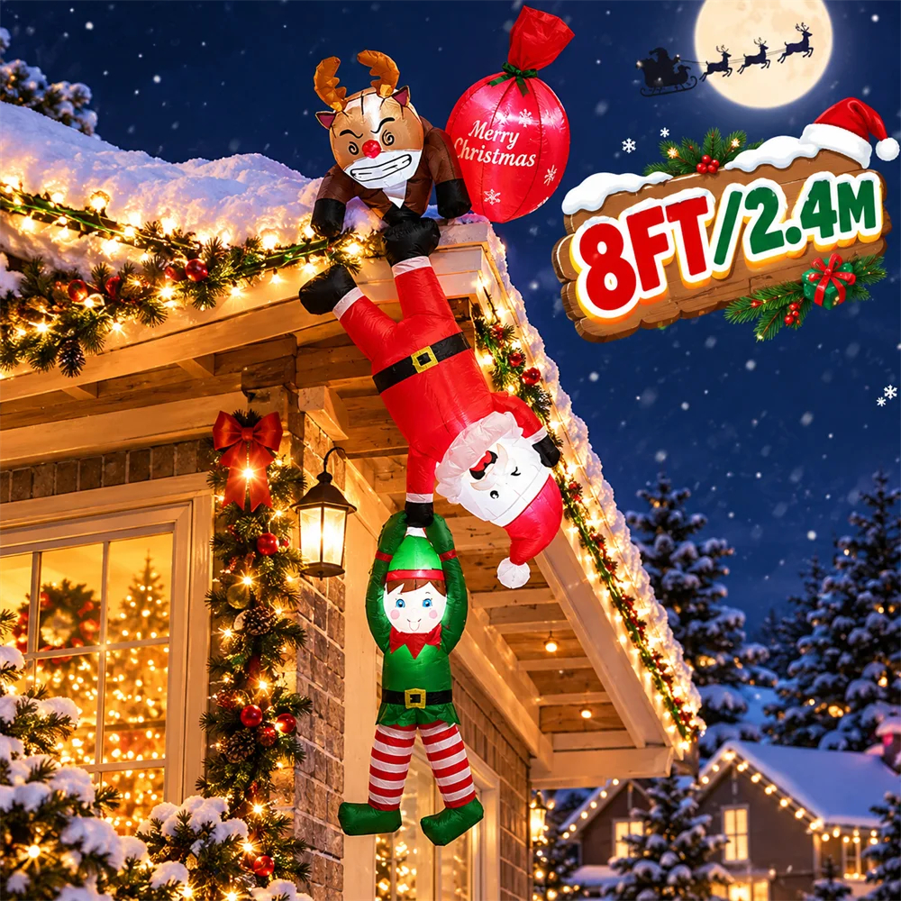 Santa'S Elves Holiday Lighting & Decor Llc - 8피트 크리스마스 풍선 장식, 매달 수