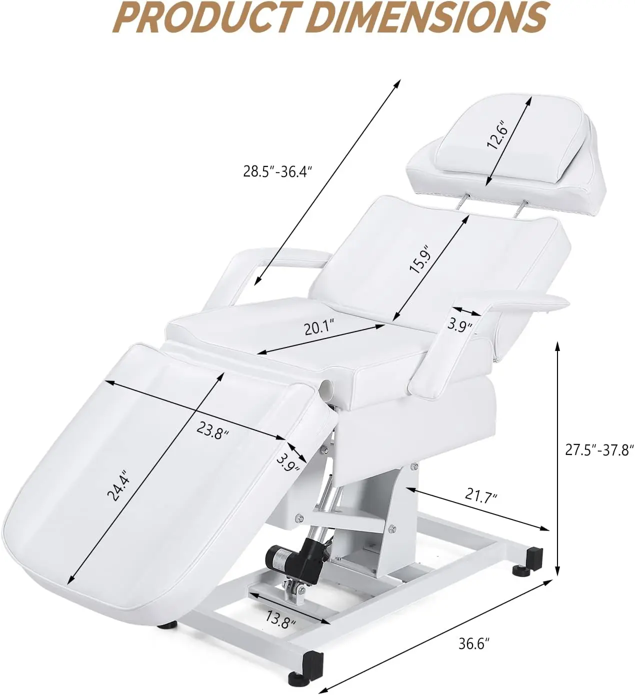 Totalmente elétrica Salon Facial cama, cadeira de massagem multiúso, tatuagem Lash encerando mesa, altura encosto, apoio para os pés ajustável