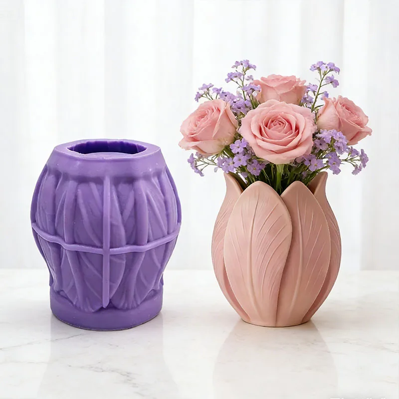 

Силиконовая форма для тюльпанов, изысканная текстура, идеально подходит для изготовления цветочных горшков/декоративных украшений, цветочных подарков и декора для дома.