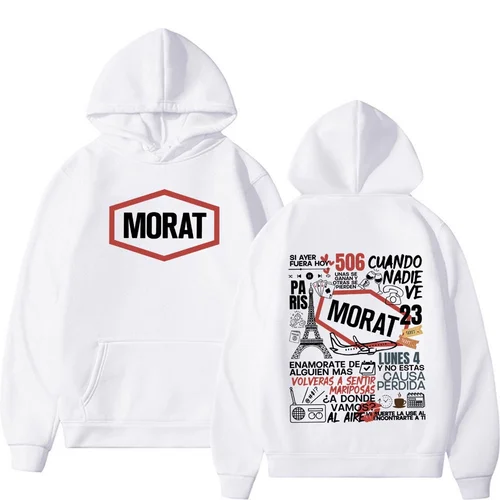 Imagen 2 del producto Sudadera con capucha gráfica del álbum Morat de la banda de Rock 2025 Otoño e Invierno nueva sudadera con capucha Retro de algodón puro Unisex de Hip Hop sudadera holgada de alta calidad