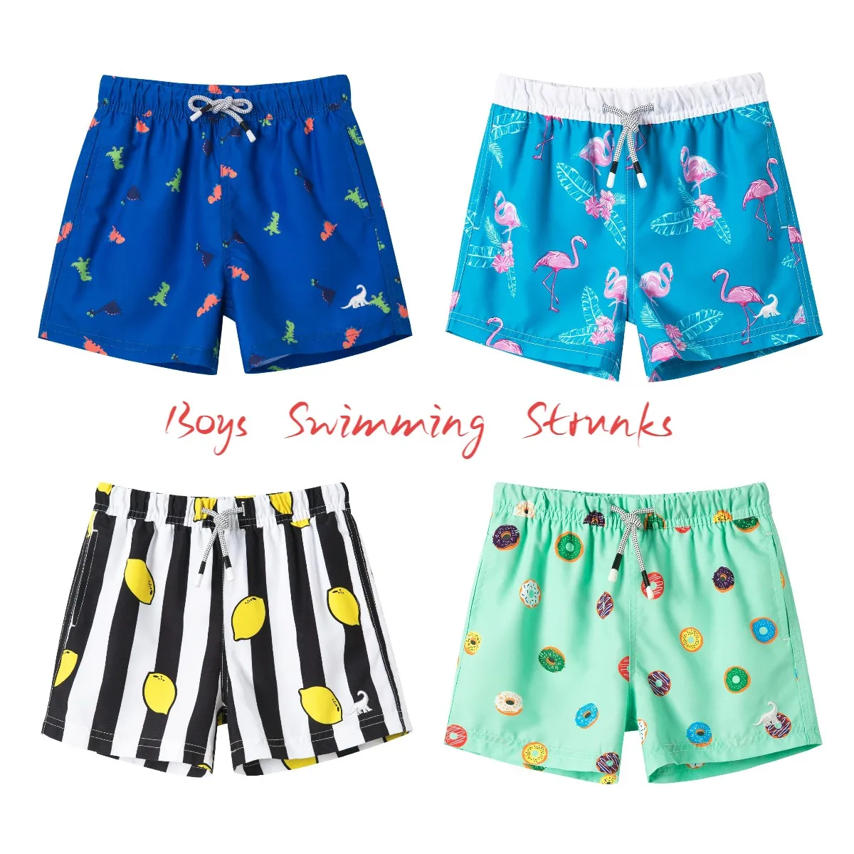 SURFCUZ Boys Swimming Trunks Quick Dry Little Boys Swim Shorts UPF 50+ Toddler Beach Board Shorts Swimsuit for Kids Swimwear