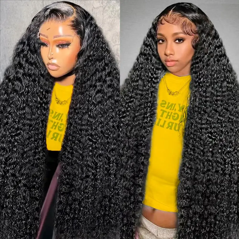 13x6 13X4 Deep Curly Lace Front Wig  HD Lace Frontal Wig  Human Hair 28 30 32 34  InchLace Frontal Wig Deep Wave Frontal Wig