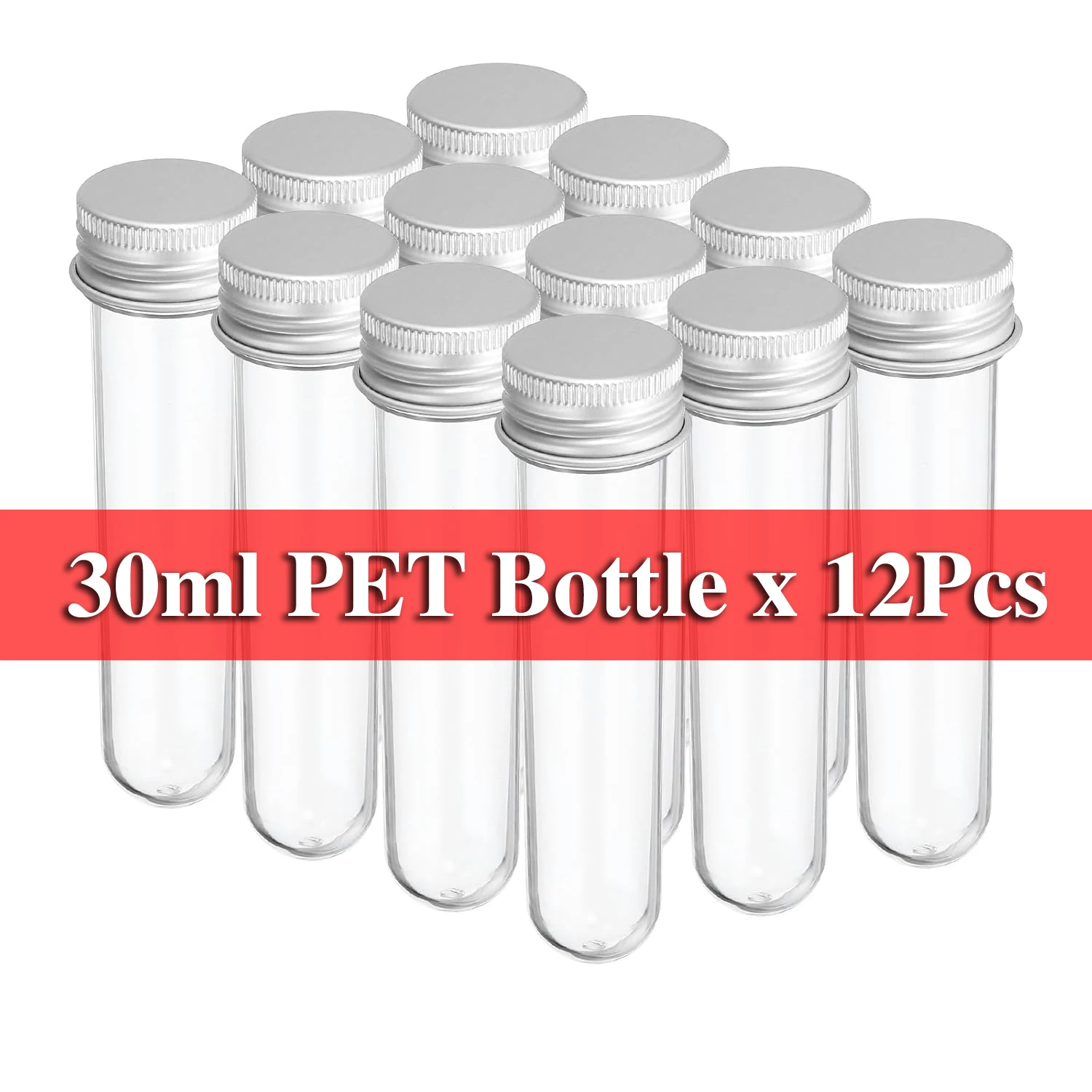 

12Pcs 110 x 25 mm Clear Test Tubes with Caps 40ml Plastic Test Plastic Sample Test Tubes for Candy Bath Salt Storage Tubes