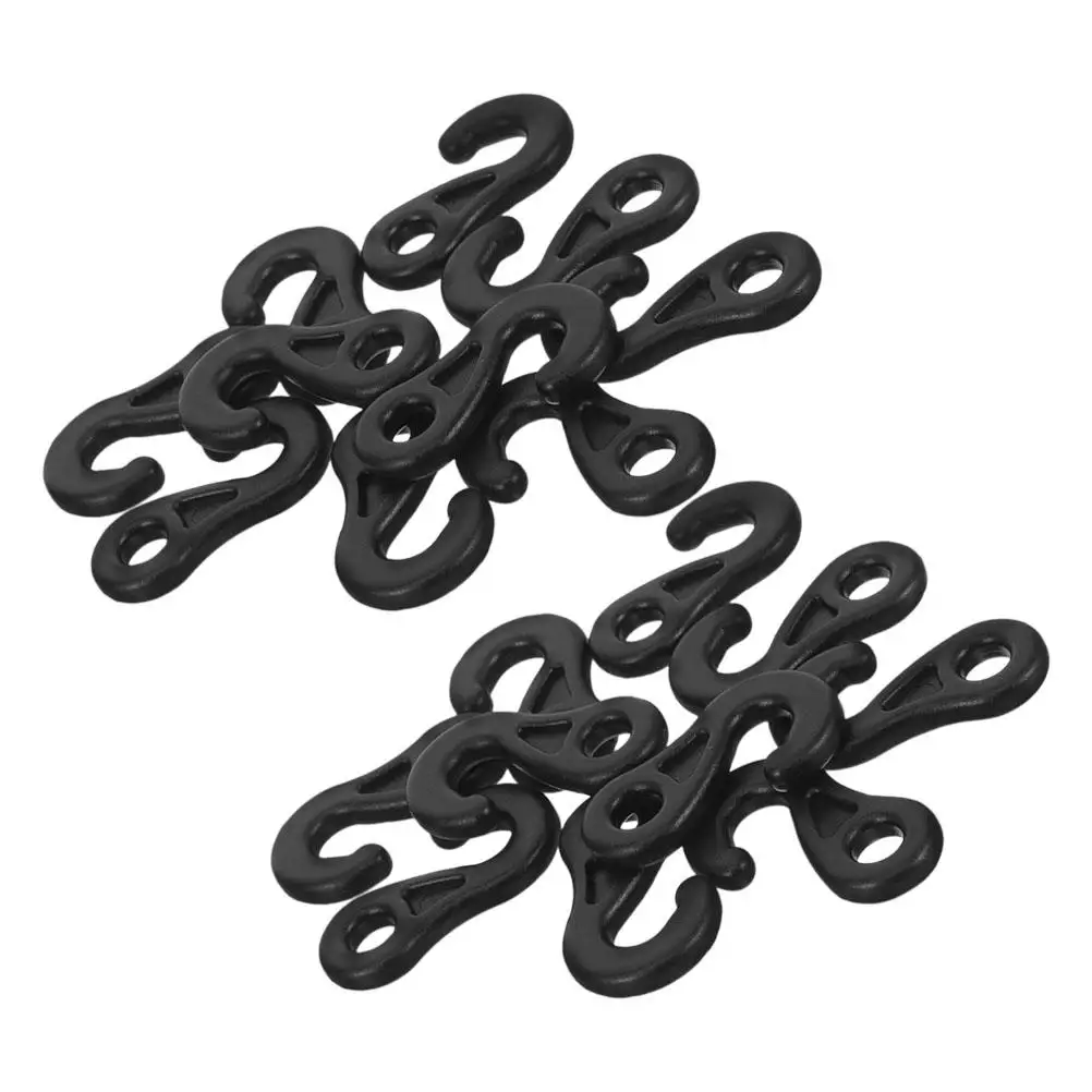 

30 Pcs Outdoor Tent Hooks Camping Gear S Shape End Buckle Plastic Rope Hanger Canopy Tarp Windproof Secure Fastener Strap