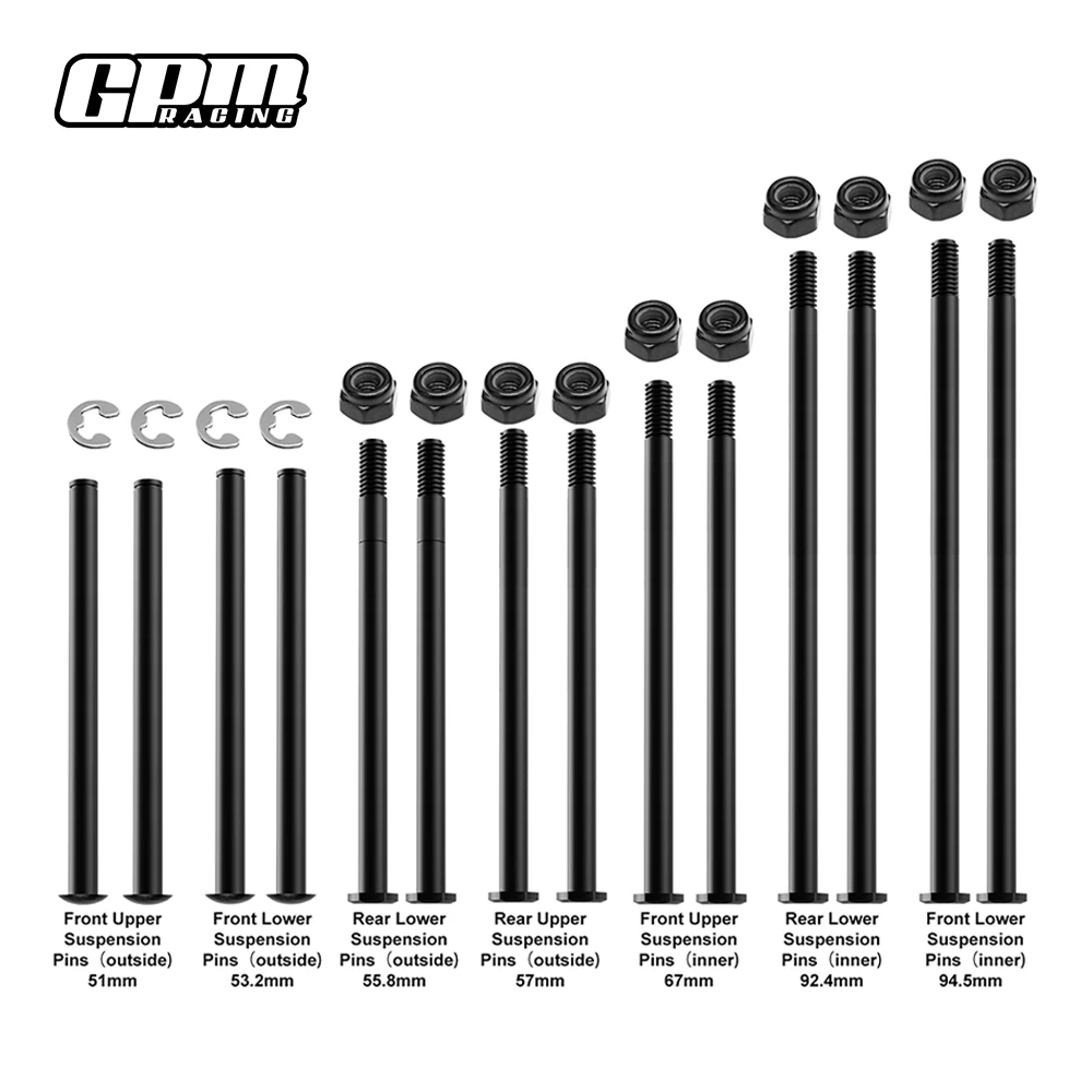 GPM سبائك الكربون المتوسطة الصلب تصلب التعليق الأمامي والخلفي A-الذراع دبوس دبوس ترقية أجزاء ل TRAXXAS 1/6 FUNCO PRO 2WD SAND
