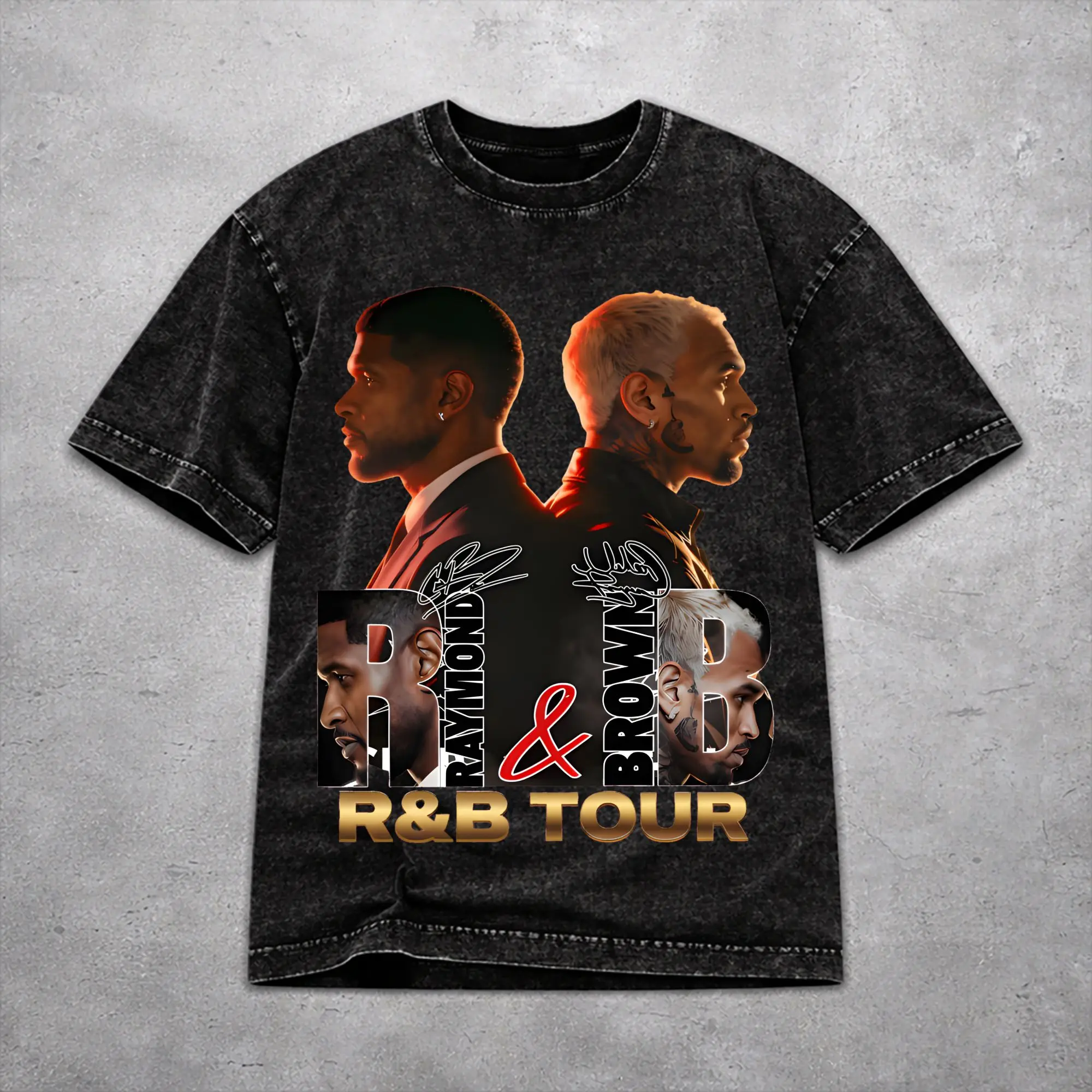 Chris Brown Usher R&B Tour 2026 T Shirt Harajuku Style For Men Women Cotton T-Shirts Tee Clothing