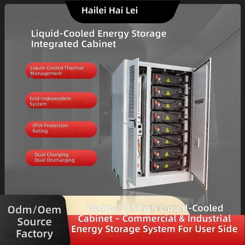 Customized industrial and commercial energy storage system Liquid-cooled energy storage battery cabinet 100KW/215KWh battery sys