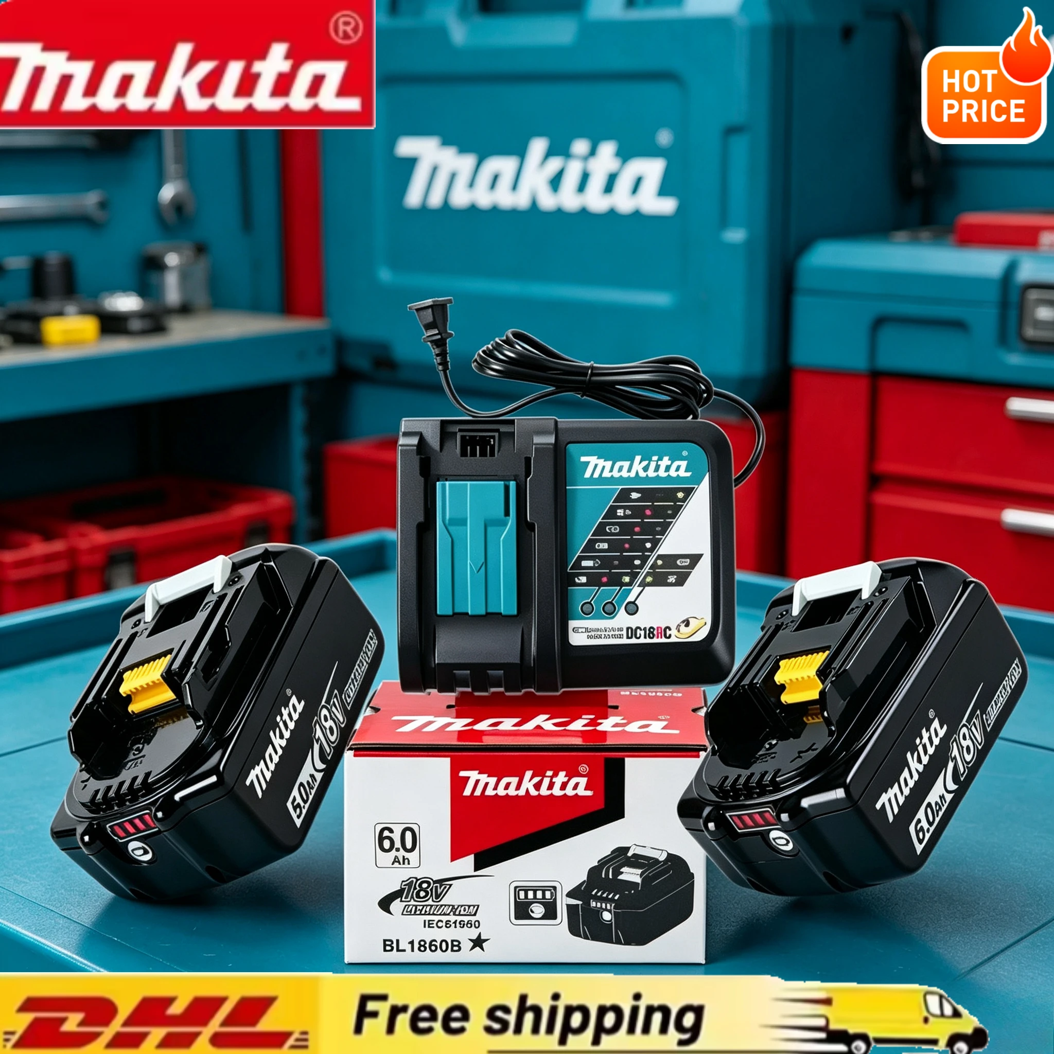 

Premium Original Makita Lithium Battery with Matching Quick Charger, Low Power Loss to Maintain Long Standby Battery Performance