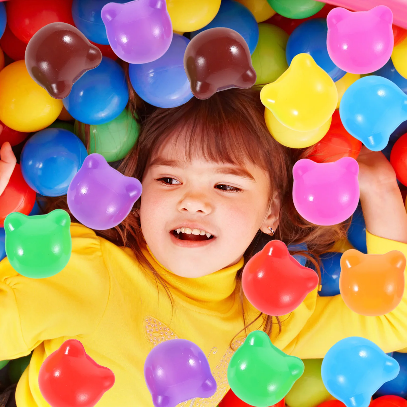 100 pçs oceano bola bebê urso em forma de bolas piscina interior brinquedo de praia criança crianças pit e para playhouse criança colorida