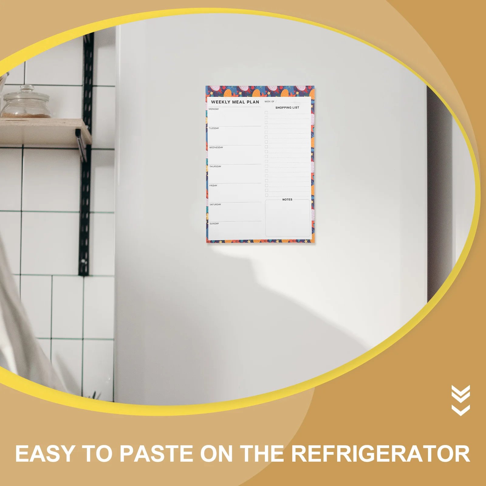 60SheetsDietPlanFridgeMagnetMealPlannerTearOffGroceryListNotepadShoppingOrganizerWeeklyHealthyBreakfast
