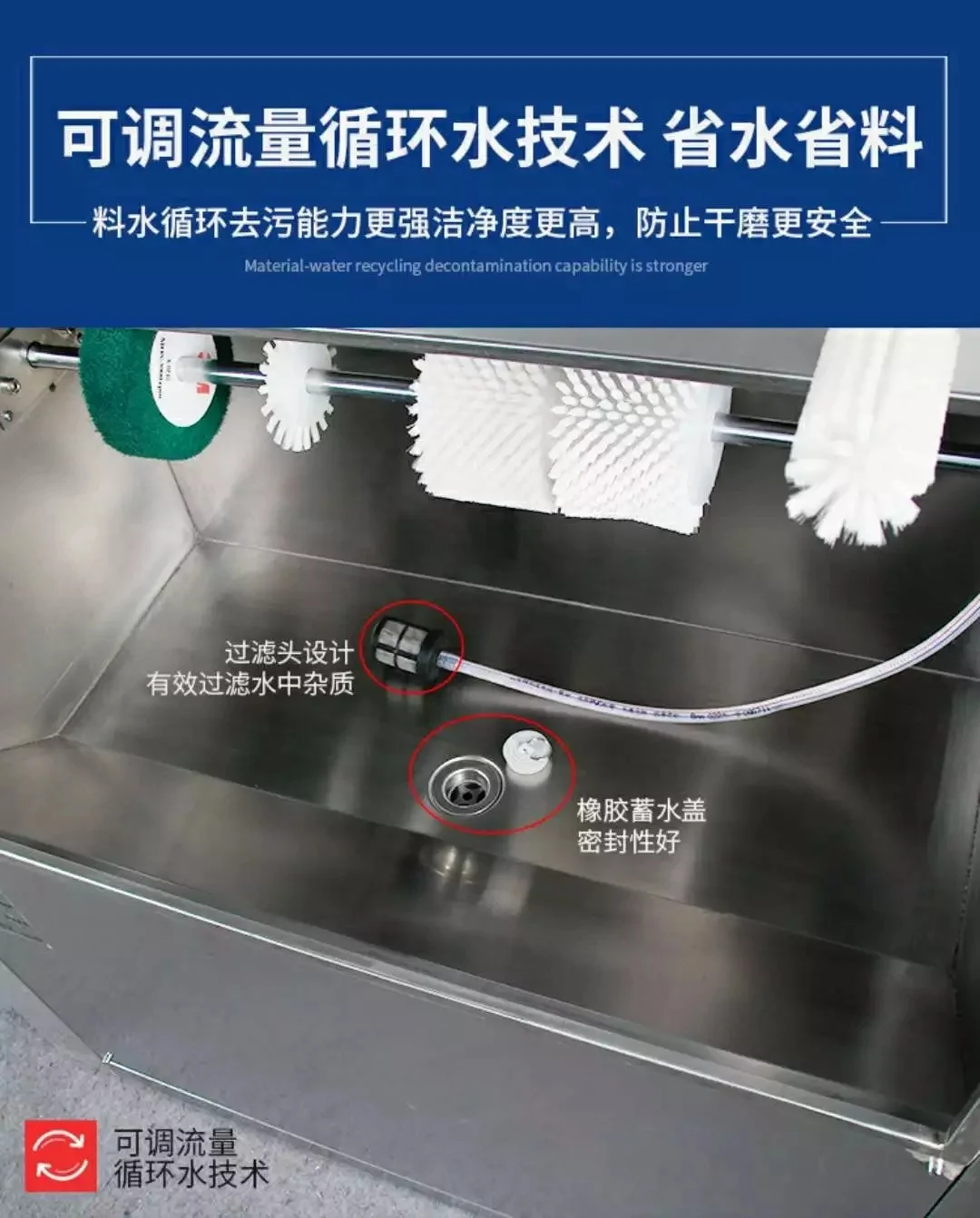 Hand-rubbing Shoe Washing Equipment Stainless Steel Material Double Bucket Circulating Water Commercial Shoe Washing Machine