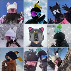 New Fantasy Animal Fluorescent Ski Helmet Cover Cartoon Outdoor Half Helmet Decorative Hat Cover