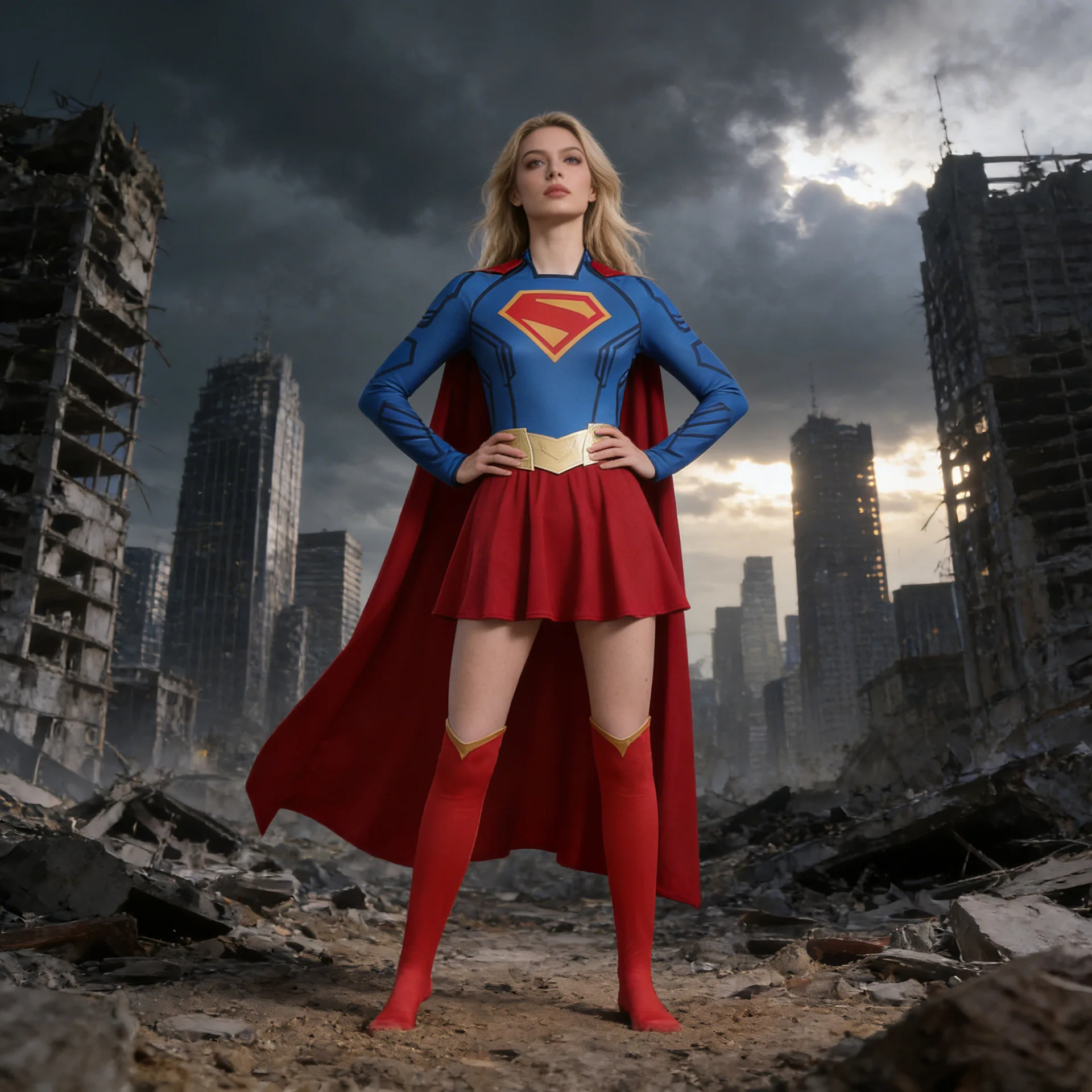 Disfraces de Cosplay de Supergirl para Mujer, Modelo 2025, Mono con Capa, Vestido de Halloween, Disfraces de Supermujer de Alta Calidad para Juego de Roles