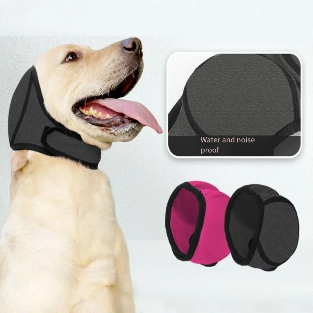 Redução de ruído cão orelha cobre proteção auditiva à prova dwaterproof água cão calmante earmuff à prova de choque ajustável pet orelha muffs