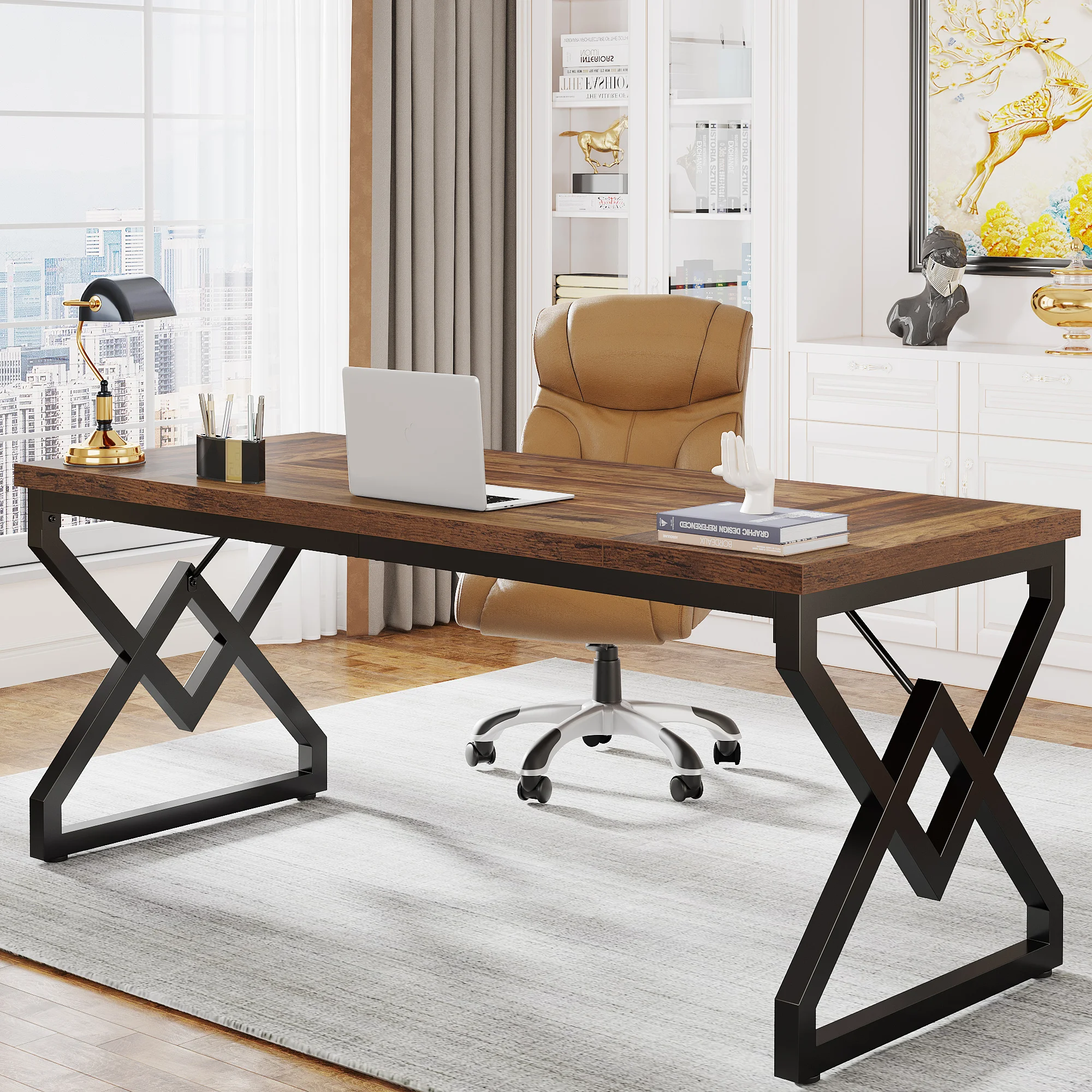 Why the Tribesigns 63 Large Industrial Executive Desk is the Best Computer Table Desk for Your Home Office