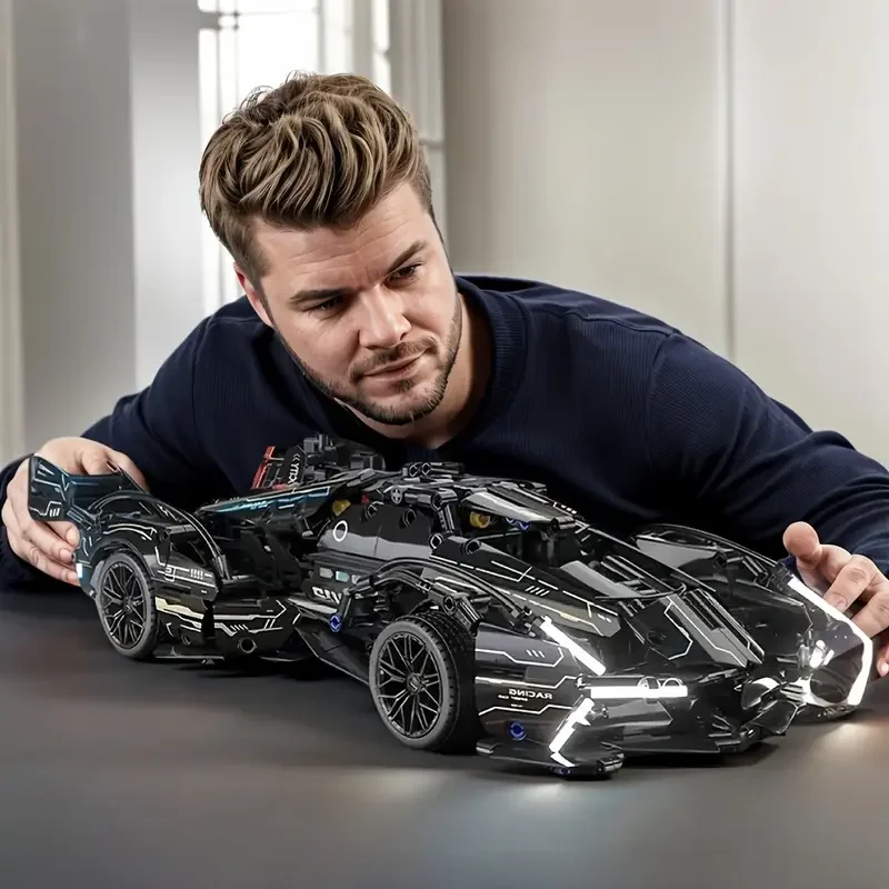

1250-Piece Black Sports Car Building Blocks - Difficult Racing Car Model - Suitable for Living Room - Dining Room - Study Decoration - Perfect Birthday Gift