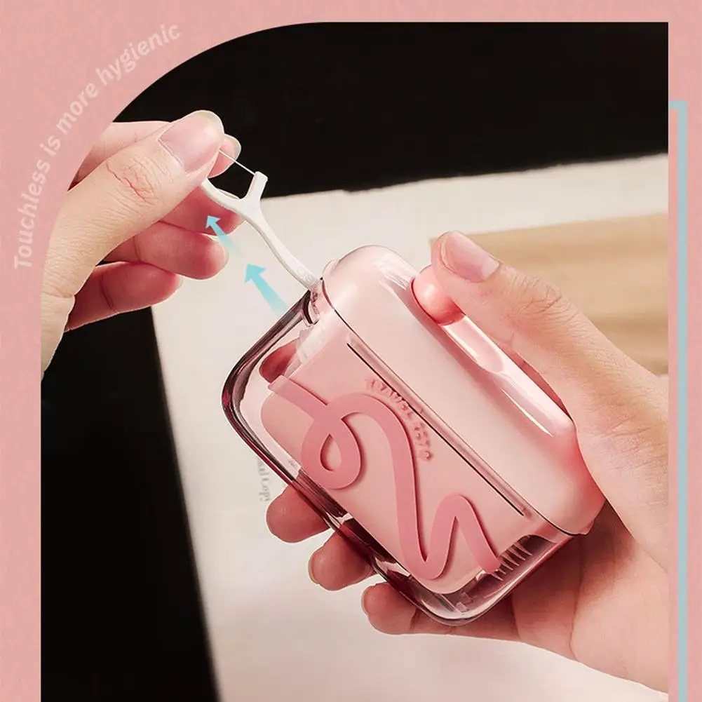 Automatic Pop Up Floss Pick Case Portable Dental Floss Dispenser Refillable Floss Box Teeth Cleaning Toothpick Oral Care