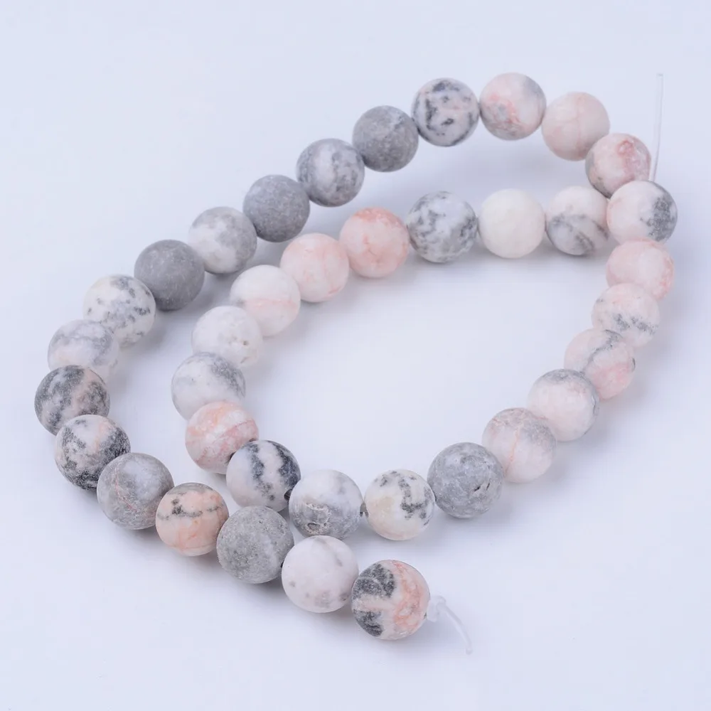 

Zebra Jasper Beads Strands Frosted Round 6~6.5mm Hole: 1mm about 58~60pcs/strand 14.5 inch