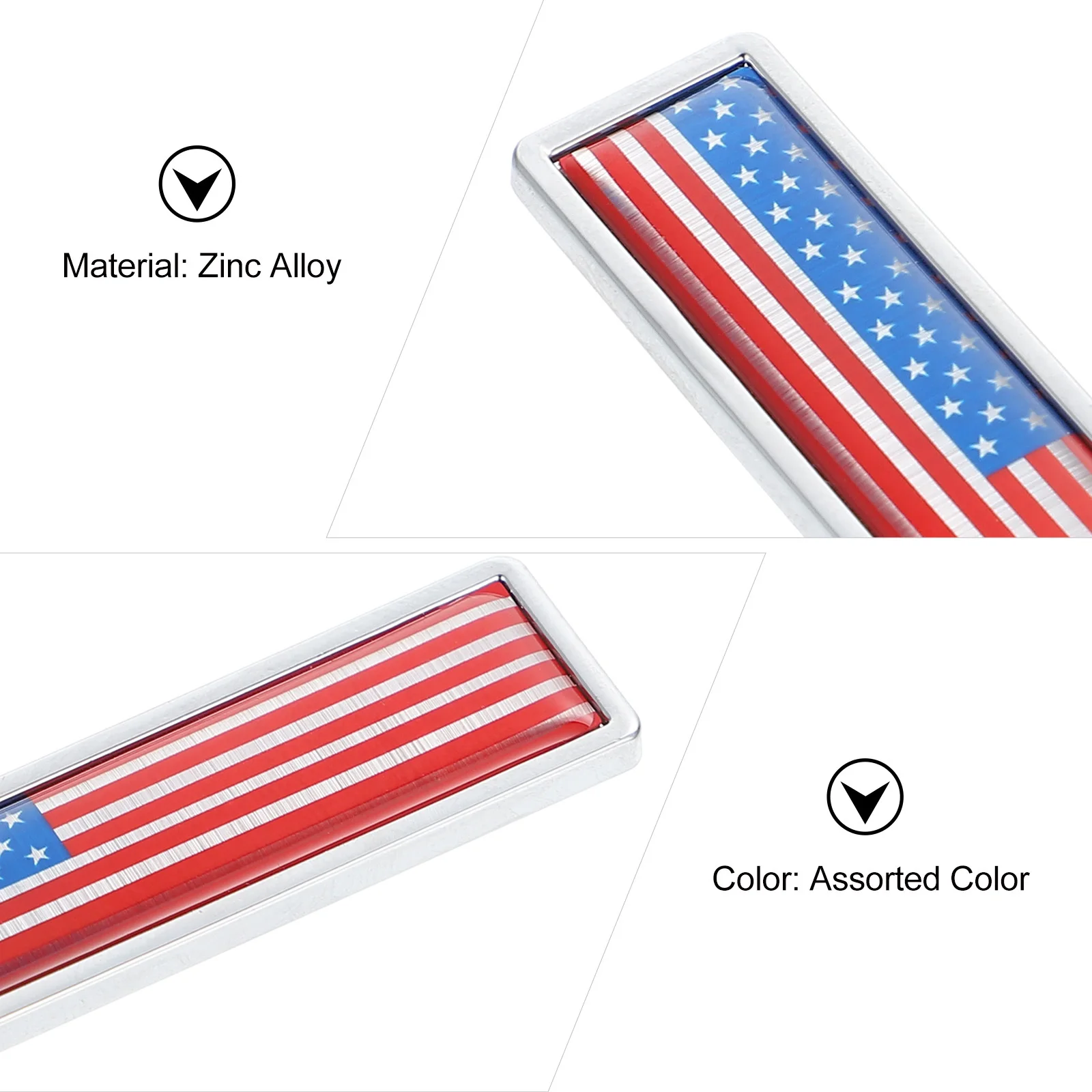 

2Pcs Metal Sticker Car Decorative Sticker Nation Flag Theme Door Body Auto Styling Zinc Alloy Personalized Unique Bright