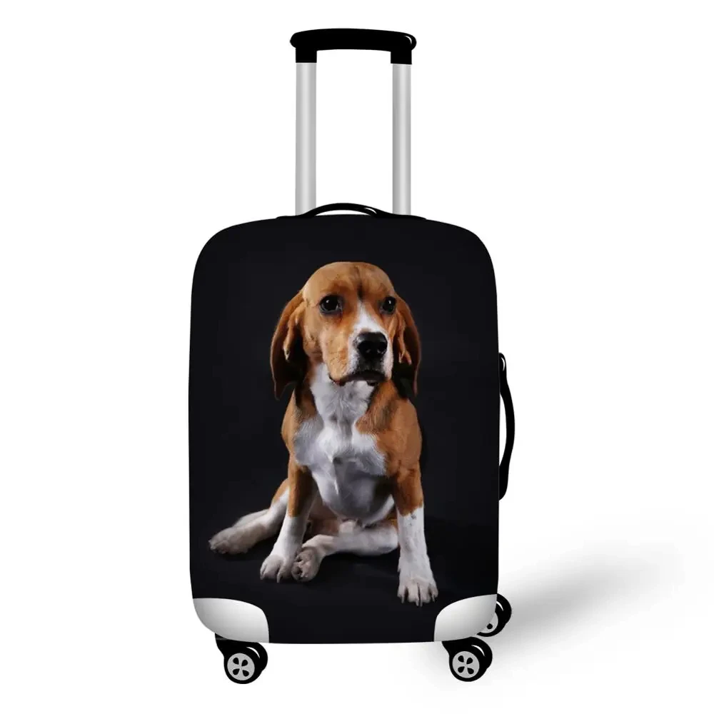 Schattige Beagle Hond Print Reisbagage Beschermende Stofhoezen Zwart 18-32 Inch Kofferhoes Waterdichte Bagagehoezen