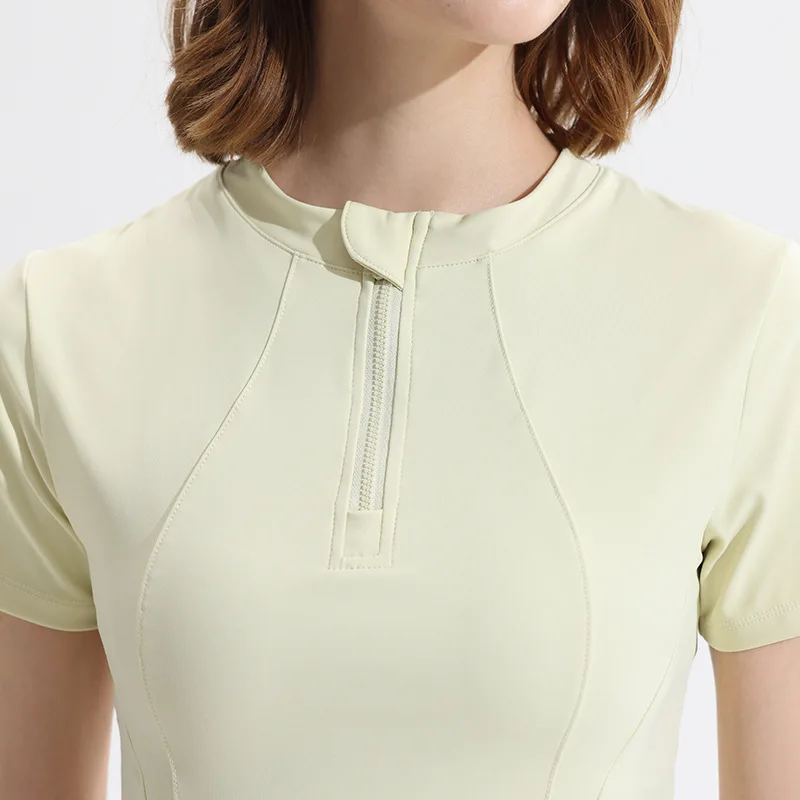 

Одежда для йоги, женский летний спортивный топ, эластичная плотная футболка с короткими рукавами, одежда для бега, фитнеса, быстросохнущая одежда