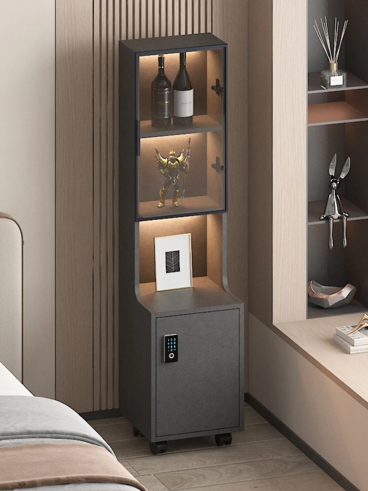 Wyj Light Luxury and Simplicity Modern Bedroom Bedside Table Side Cabinet Locker Glass Door