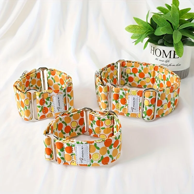 Collar para perro ajustable ancho Martinagle con patrón suave, antitiramiento, adecuado para perros de tamaño mediano como galgos italianos, látigos y perros visuales